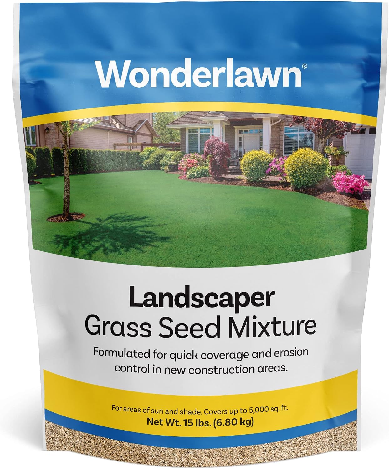 Barenbrug Wonderlawn Landscaper All-Purpose Grass Seed Mix, 15-Lbs., Covers 3,000 Sq. Ft