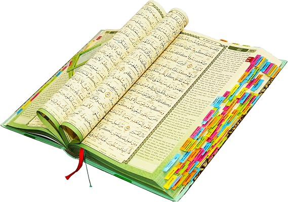 Maqdis Noble B5 IMPORTANT TAG TAGS TAGGED Quran Koran Book Colour Holy English Arabic Word by Word Translation Meaning FBA (Blue)