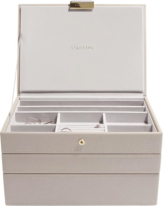 Stackers Taupe Classic Medium Jewellery Box - Set of 3