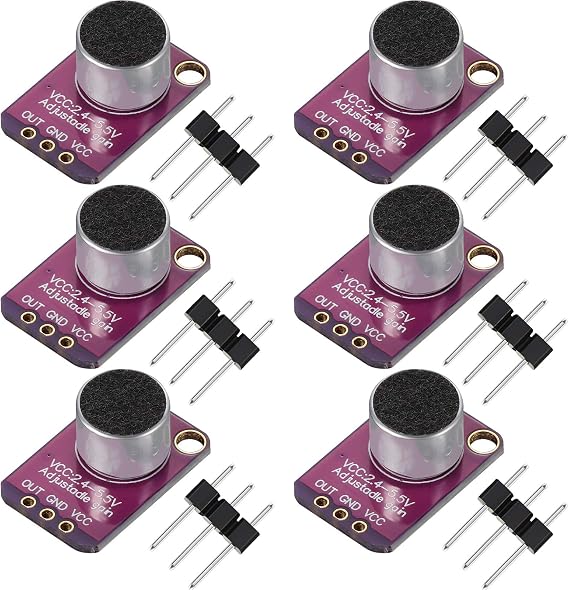 Weewooday 6 Pcs Max4466 Electret Microphone Amplifier Module with Gain