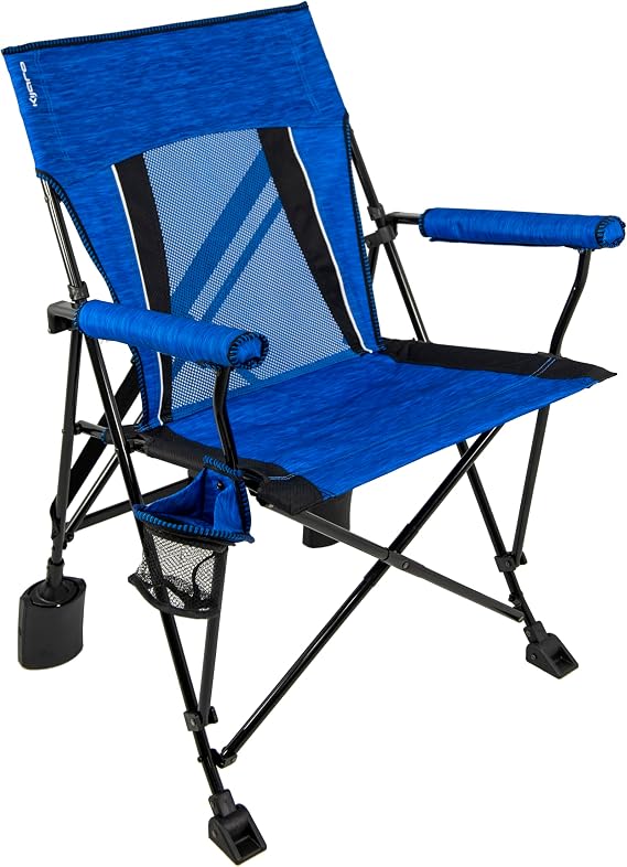 Kijaro Rok-it, Rocking Camp Chair - Enjoy The Outdoors with a Rocker Camp Chair - Multipurpose Portable Rocking Chair, Folding Chair, Lawn Chair, and Sports Chair - Maldives Blue