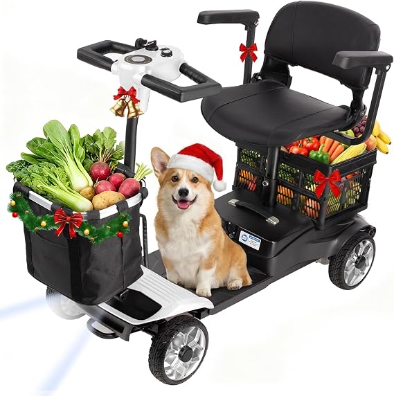 Goldseason 4 Wheel Powered Mobility Scooters for Seniors & Adults, White
