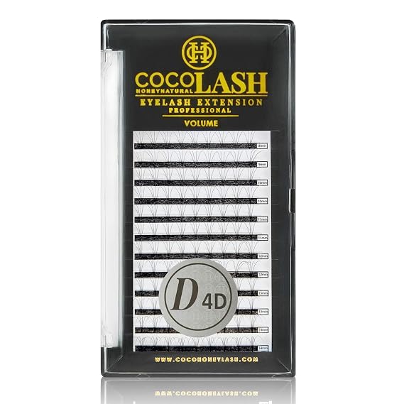 COCO Honey Lash Eyelash Extensions, Volume D Curl [4D] [0.07mm], Faux Mink Individual Lash Extensions (Length: 8-14mm, MIX)
