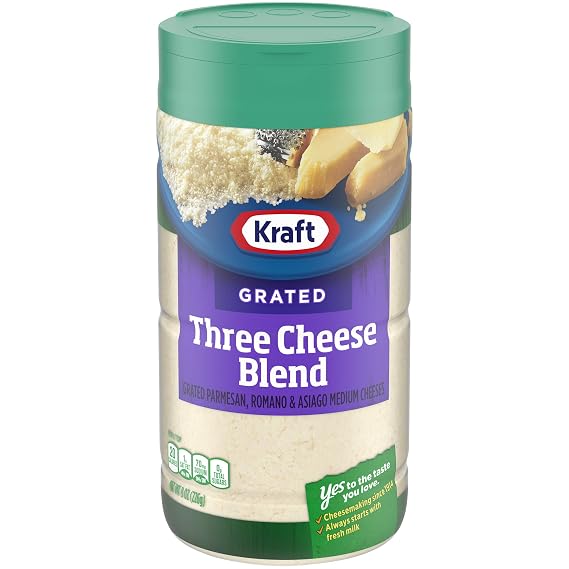 Kraft Cheese 100% Grated Three Cheese Blend, 8 oz