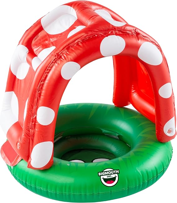 BigMouth Inc Lil Water Float with Overhead Sun Protection, Covered Pool Floaties for Infants Babies & Kids Ages 1-3 Beginner Swimmers