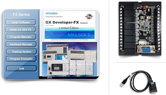 Professional PLC Developer and Training Starter Kit for Engineers, Programmable Ladder Logic Controller, Software & Power Supply