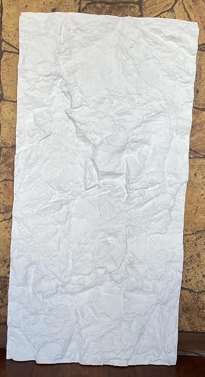 D pro T Stone Effect Wall Panel Cladding for Interior Decor, Modern 3D Wall Panels - Faux Stone Look Wainscoting, Imitation Stone Rock Wall Paneling (4, White Rockwall)