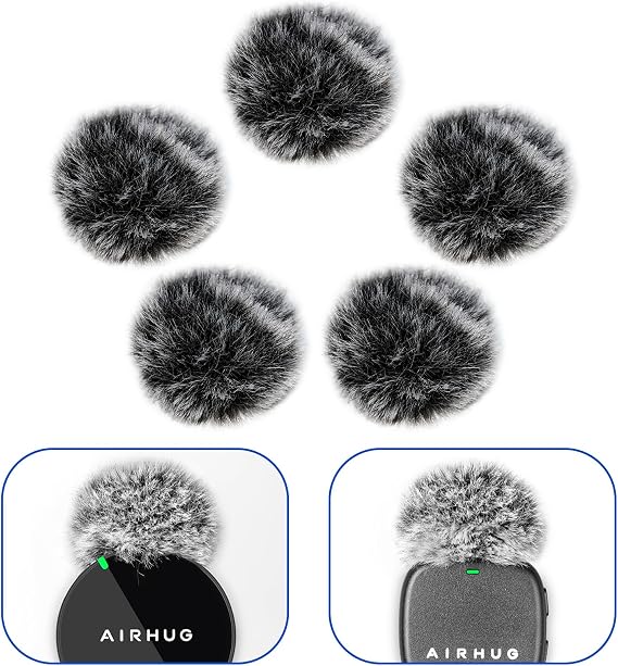 Wind Muff for AIRHUG 30/33 Wireless Lavalier Microphone, 5 Pack