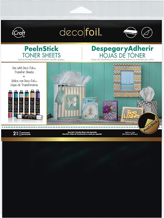 iCraft Deco Foil Peelnstick Toner Sheets, 8" X 10.5", 2 Sheets Per Pack