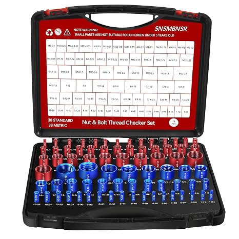 76Pcs Thread Checker, Nut and Bolt Thread Checker 38 Standard and 38 Metric