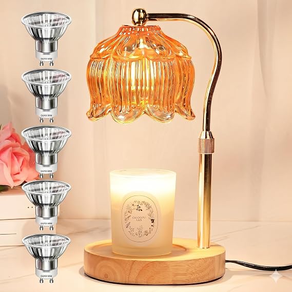 Funistree Candle Warmer Lamp for Yankee Jar Candles, Height Adjustable Candle Warming Lamp with Timer, Birthday Gifts for Women Her Wife, Mom Gifts, House Warming Gift New Home Decor