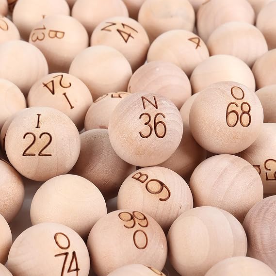 GSE 7/8-Inch Bingo Balls, Solid Wooden Replacement Bingo Game Balls