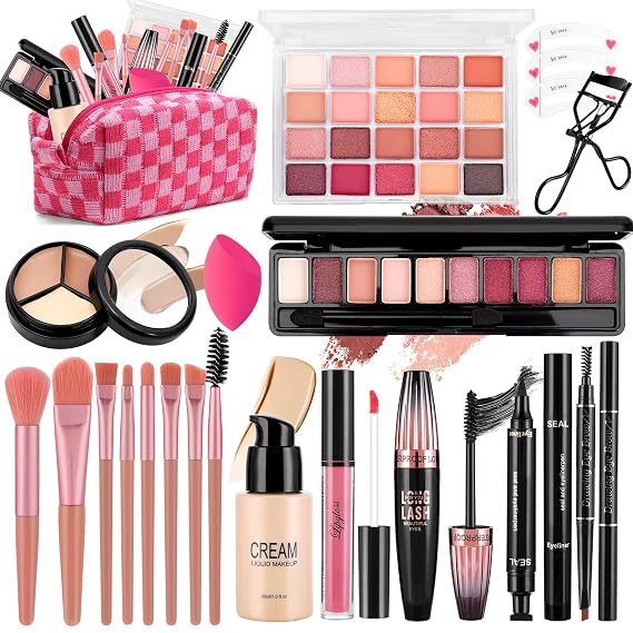 Makeup Kit for Women Include Foundation Eyeshadow Lipstick Brushes and Bag