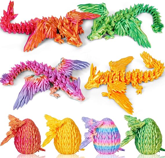 4PCS 3D Printed Dragon Eggs with Dragon Inside (4PC-A)
