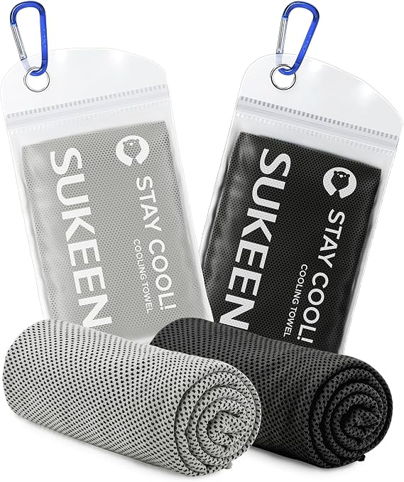 Sukeen Cooling Towel, 40"x12" Cooling Towels for Neck, Soft Breathable Sweat Gym Towel, Stay Cool Ice Cold Towels for Sport Workout Yoga Golf Running Camping