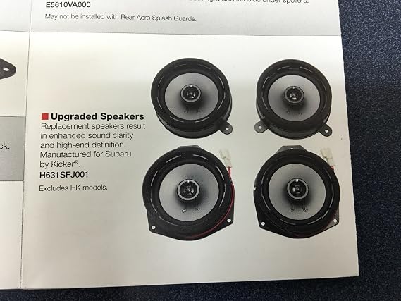 Subaru Speaker Upgrade Kit by Kicker for 2012-2022 Crosstrek Impreza WRX STi - H631SFJ001 - Genuine OEM