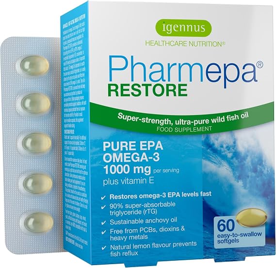 Igennus Pharmepa Restore Pure EPA 1000mg Omega 3 Triglyceride, 60 Softgels
