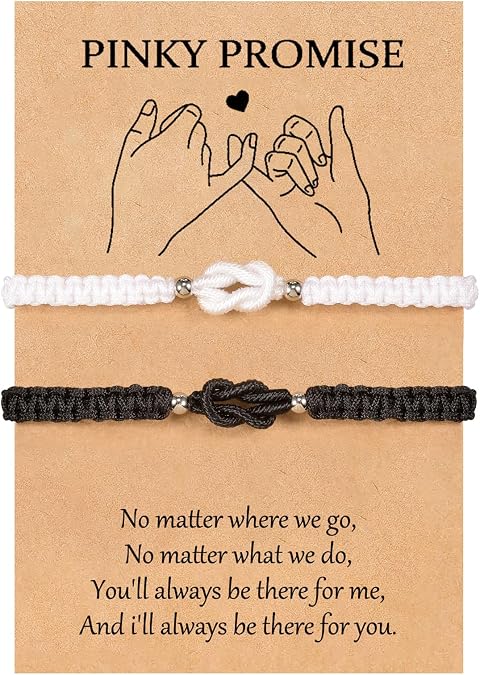 VU100 Couples Bracelets Pinky Promise Bracelets for Couple Friend Family
