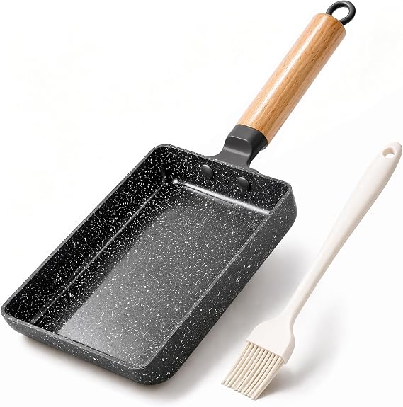 Ceramic Tamagoyaki Pan, Square Egg Frying Pan for Japanese Omelette