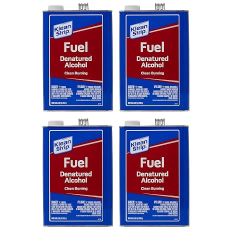 KLEAN-Strip GSL26 Denatured Alcohol 1-Gallon - Pack of 4. Denatured Alcohol for Cleaning, Klean-Strip GLS26 Denatured Alcohol, 1-Gallon, 4 Pack