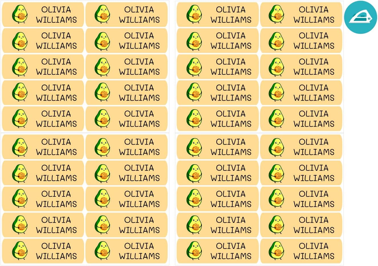 50 Personalized Iron-on Labels, of 6 x 2 cms, to Mark The Clothes. Meat Color for Iron