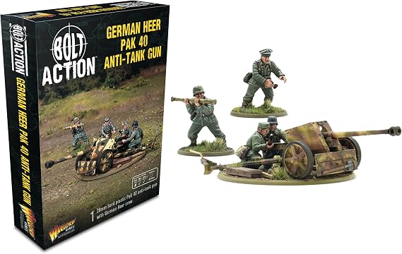 German Army Plastic Pak 40 Anti-Tank Gun and Crew - 28mm Scale Miniatures