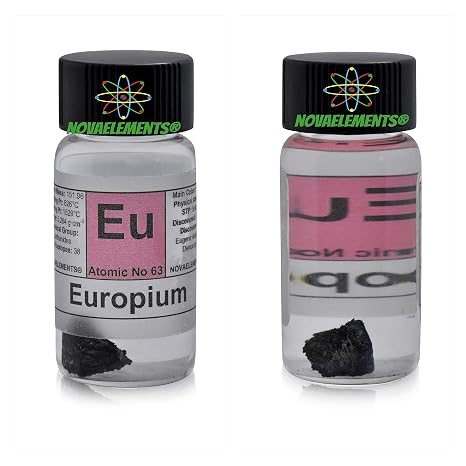 Europium Metal Element 63 Sample EU, Pure 1 gram Solid piece 99,99% Inside Labeled Glass Vial