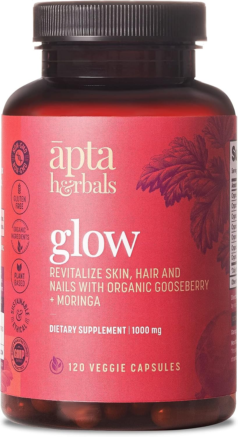 Glow, Herbal Supplements, 120 Veggie Capsules, Revitalizes Skin, Hair and Nails