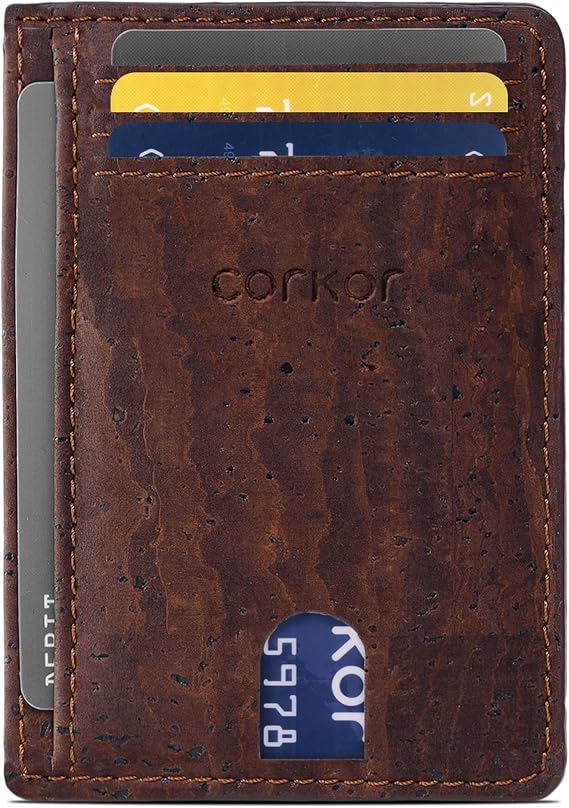 Corkor Cork Front Pocket Wallet – Cork Wallet - Vegan Leather – Cruelty Free - Eco Friendly