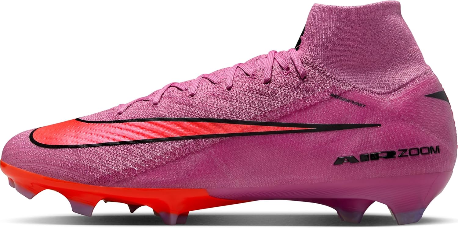 Nike Men Mercurial Superfly 10 Elite High-top-fußballschuh für Normalen Rasen Soccer Shoe, Magic Flamingo Black Total Crimson, UK