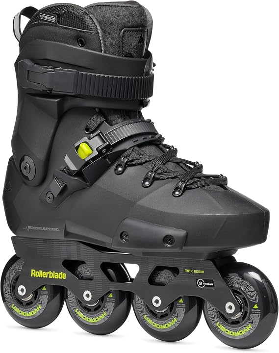 Rollerblade Twister XT Men's Adult Fitness Inline Skate, Black/Lime, Urban Performance Inline Skates