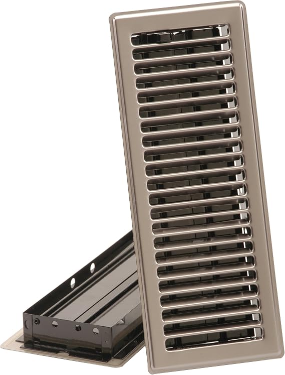 Imperial 2-1/4" x 12" Louvered Floor Register, Chrome, RG0170