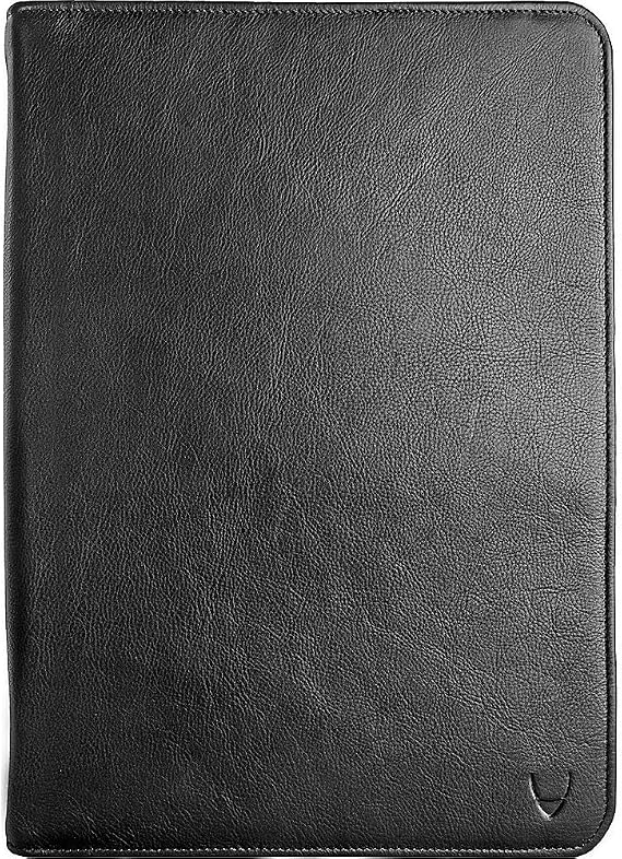 Hidesign IMG Multi-Compartment Leather Interview & Work Portfolio/Padfolio with Handmade Paper Notebook and iPad Compatible Compartment, Size (L x H - 9.5 x 13.5 inches), Black