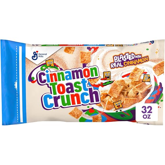 Cinnamon Toast Crunch Breakfast Cereal, Resealable Bag, 32 oz