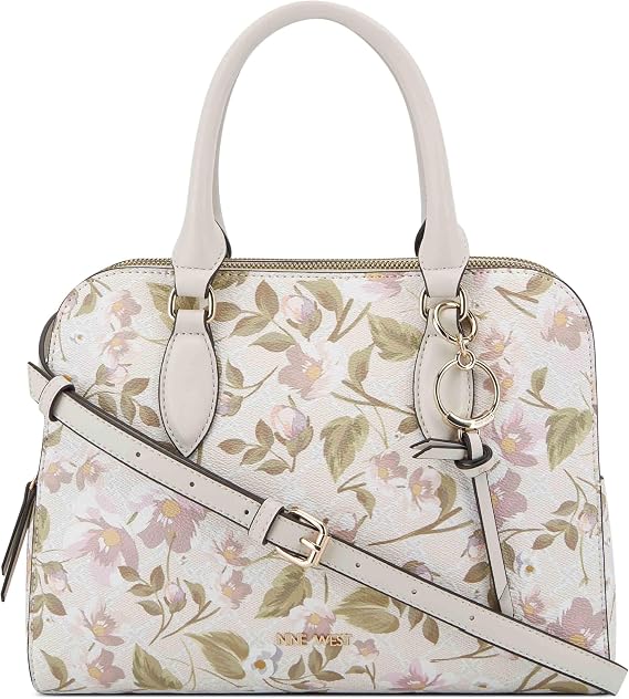 Nine West cyra a-List Satchel Floral Logo Milk, Floral Logo Milk