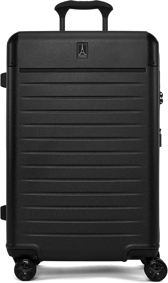 Travelpro Platinum Elite Hardside Checked Luggage Spinner, Black, 25-Inch