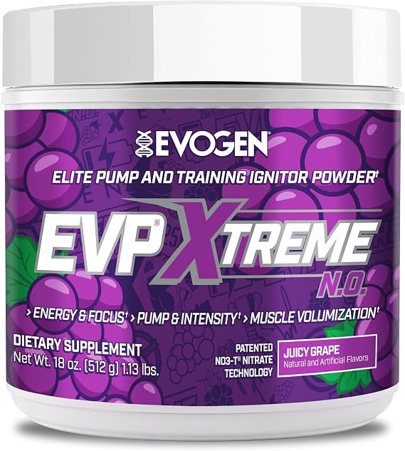 Evogen EVP Xtreme NO Pre-Workout | Sugar-Free | Juicy Grape | 40 Servings