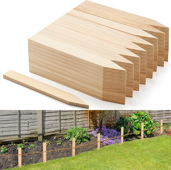 Colingmill 20 Pieces Wooden Garden Stakes 12 Inch Grade and Survey Stakes Wooden Garden and Sign Posts for Plant Support Silt Fence Yard Farm Survey Boundaries Baselines