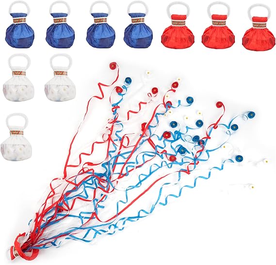 4th of July Streamers Popper, 10Pcs Hand Throw No Mess Magic Confetti