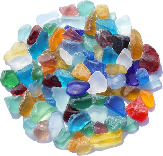 QYGL Sea Glass Block - 1LB Colorful Mixed Frosted Sea Glass