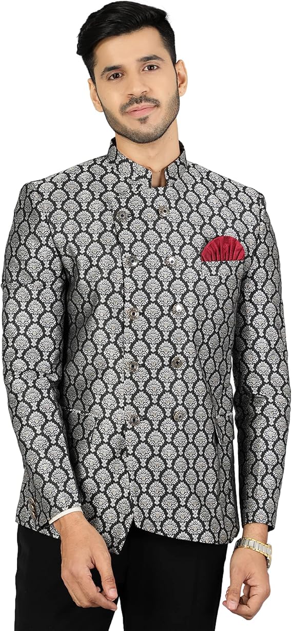 WINTAGE Mens Banarasi Rayon Cotton Bandhgala