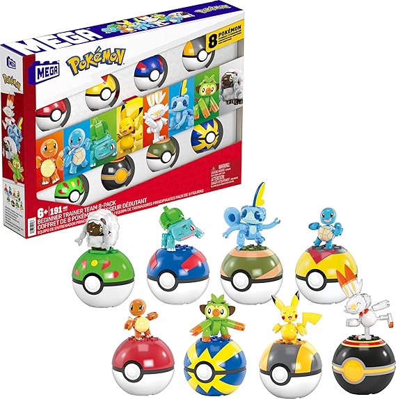 Mega brands Pokémon Beginner Trainer Team 8-Pack, Oyuncak