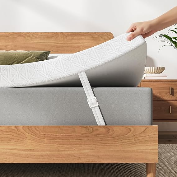 Memory Foam Mattress Topper King Bed, Pressure Relief, 150x200x10cm, White