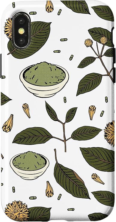iPhone X/XS Kratom Leaf Branches Powder Pattern Mitragyna Speciosa Tea Case