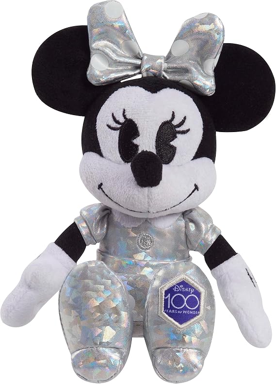 Disney100 Years of Wonder Minnie Mouse Small Plush Stuffed Animal, Kids Toys for Ages 2 Up by Just Play