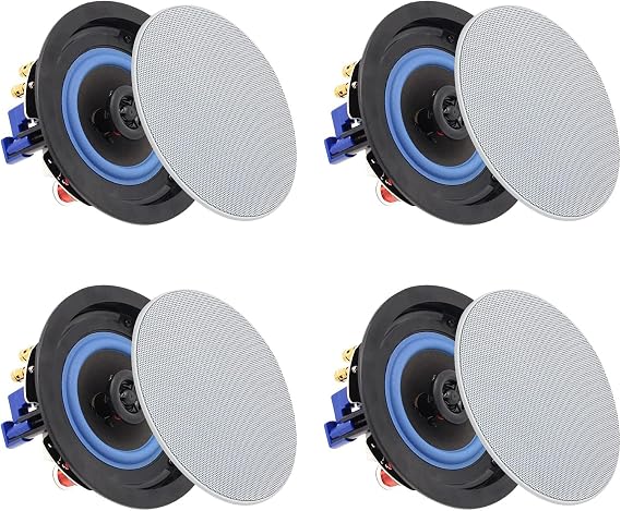Herdio 4 Inch 320 Watts 2-Way Bluetooth Ceiling Speakers Package Perfect for Home Theater System, Living Room,Office,Flush Mount(4 Speakers)