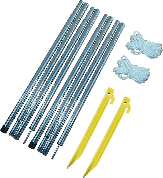 OLPRO Tent Canopy Pole Set 2 x 180cm, Camping, Replacements, Aluminium, Outdoors, includes 2 x plastic pegs and 4.5m guy lines