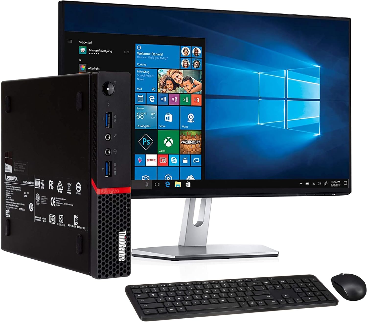 Lenovo ThinkCentre M700 Tiny PC, Intel Quad Core i5 6400T Processor, 16GB Ram, 512GB M.2 SSD, Wireless Keyboard & Mouse, WiFi, New 19 LCD Monitor, Win 10 Pro Renewed