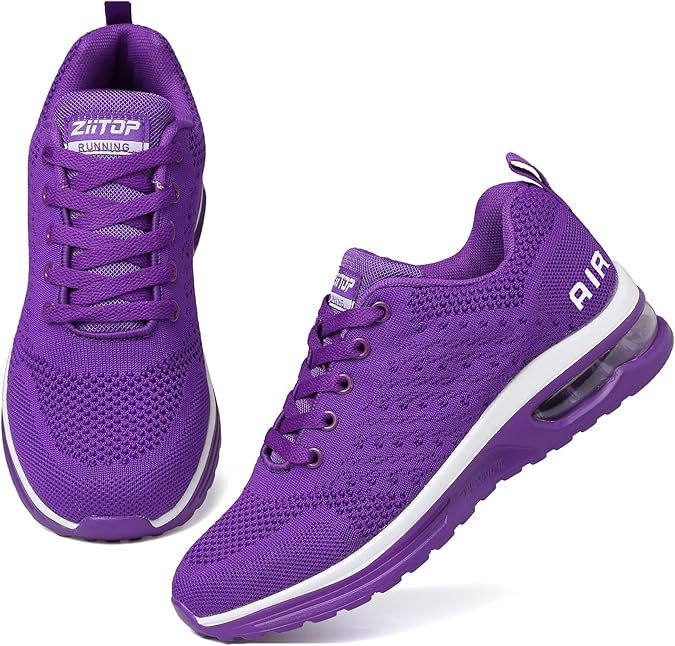 Running Shoes Womens Trainers Walking Shoes Air Cushion Athletic Sneakers Ladies Breathable Mesh Sport Shoes Lightweight Non Slip Tennis Shoes Workout Casual Gym Jogging Shoes