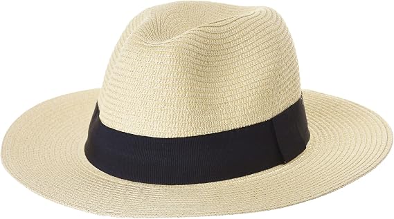 WITHMOONS Fedora Panama Hat Black Banded Wide Brim Cool Summer SL6690
